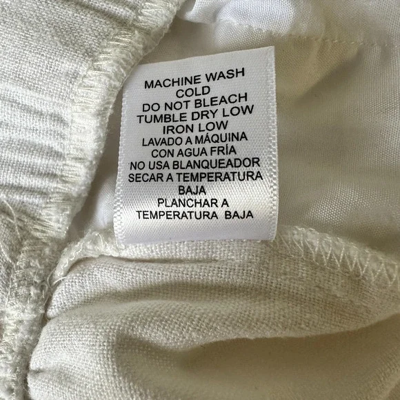 Love Tree Wide Leg Cropped Trouser Pants Elastic Waist Pockets Linen Blend Sz M - Picture 6 of 6